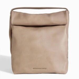 Alexander Wang Beige Waxed Leather Roll-Top (Lunch Box) Bag